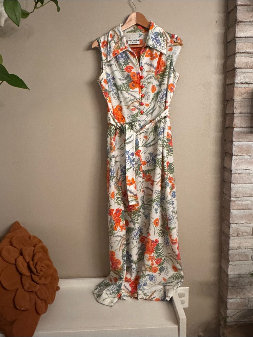 MELISSA LANE - VINTAGE Floral Button-Front Midi Dress
